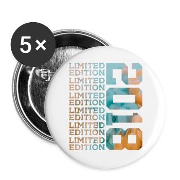 ÉDITION LIMITÉE 2018 8 ANS 8E ANNIVERSAIRE - Lot de 5 grands badges (56 mm) - blanc - Devant