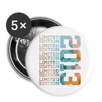 LIMITED EDITION 2013 13 YEARS 13TH BIRTHDAY - Buttons large 2.2''/56 mm (5-pack) - white - Front