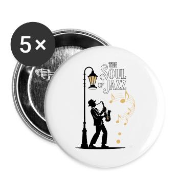 Soul of Jazz Street Art Design - Buttons groß 56 mm (5er Pack) - Weiß - Vorne