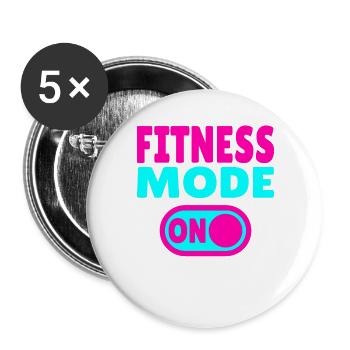Fitness Mode On Gym Mode - Buttons large 2.2''/56 mm (5-pack) - white - Front