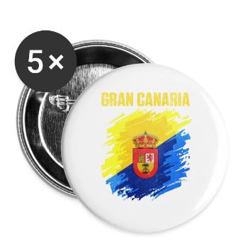 Puissant écusson du club de Gran Canaria - Lot de 5 grands badges (56 mm) - blanc - Devant