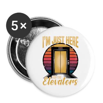 Elevator toddler & kids - Buttons large 2.2''/56 mm (5-pack) - white - Front