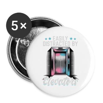 Elevator toddler & kids - Buttons large 2.2''/56 mm (5-pack) - white - Front