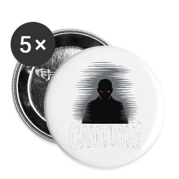 Dark Shadow Caution Graphic - Buttons large 2.2''/56 mm (5-pack) - white - Front