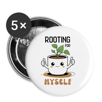 L'amour de soi avec humour et puissance des plantes - Lot de 5 grands badges (56 mm) - blanc - Devant