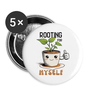 L'amour de soi avec humour et puissance des plantes - Lot de 5 grands badges (56 mm) - blanc - Devant