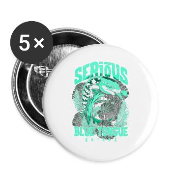 Ernsthaft über Blauzungenskinke Reptilienhalter - Buttons groß 56 mm (5er Pack) - Weiß - Vorne