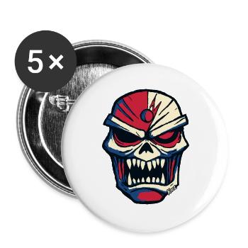 Dark skull in comic style - Buttons large 2.2''/56 mm (5-pack) - white - Front