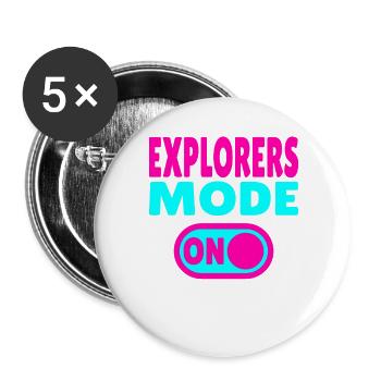 Explorers Mode ON – For real world explorers - Buttons large 2.2''/56 mm (5-pack) - white - Front