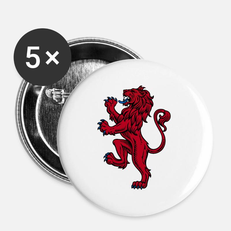 Scottish Lion Rampant - Buttons large 2.2''/56 mm (5-pack) - white