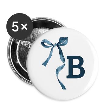 Monogramm b Geschenkidee - Buttons groß 56 mm (5er Pack) - Weiß - Vorne