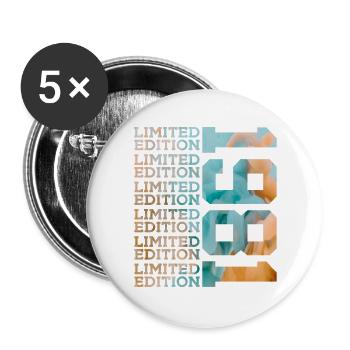 ÉDITION LIMITÉE 1981 45 ANS 45 ANS - Lot de 5 grands badges (56 mm) - blanc - Devant