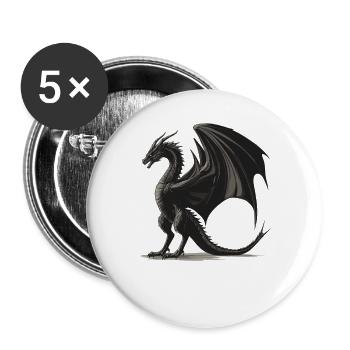 Dragon Dragon - Buttons large 2.2''/56 mm (5-pack) - white - Front