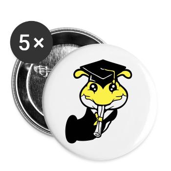 Trou Chenille Certificat de fin d'études secondaires Diplôme d'études secondaires obtenu - Lot de 5 grands badges (56 mm) - blanc - Devant