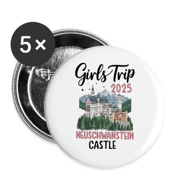 Girls Trip 2025 Neuschwanstein Castle - Buttons large 2.2''/56 mm (5-pack) - white - Front