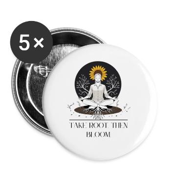 Wurzeln des Wachstums Meditativdesign - Buttons groß 56 mm (5er Pack) - Weiß - Vorne