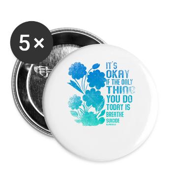 Ce n’est pas grave si la seule chose est l’haleine - Lot de 5 grands badges (56 mm) - blanc - Devant