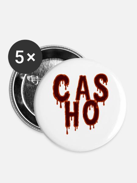 Tropfender Text Horror-Modedesign - Buttons groß 56 mm (5er Pack) - Weiß