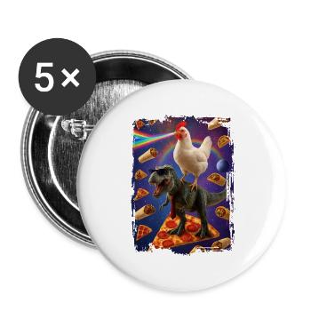Galaxie des animaux heureux - Lot de 5 grands badges (56 mm) - blanc - Devant