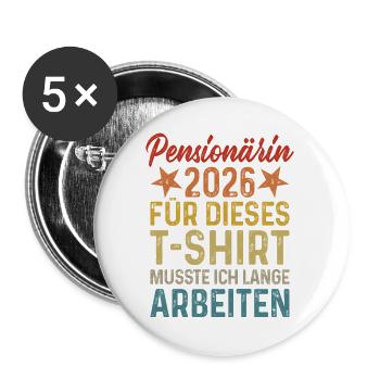 Pensioner 2026 - Buttons large 2.2''/56 mm (5-pack) - white - Front