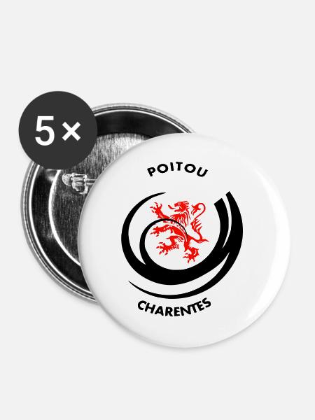 Emblem Poitou Charentes - Buttons groß 56 mm (5er Pack) - Weiß