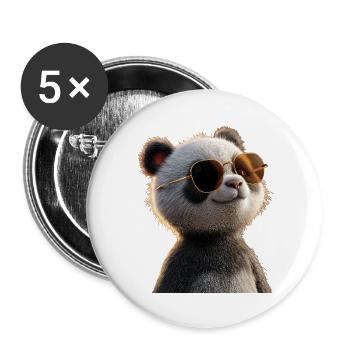 Panda Bear Giant Pandas Giant Panda Cute Panda Bear - Buttons large 2.2''/56 mm (5-pack) - white - Front