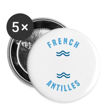Iles Caraibes French Antilles Tropical - Lot de 5 grands badges (56 mm) - blanc - Devant