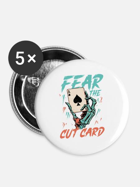Cribbage Fear The Cut Card - Buttons groß 56 mm (5er Pack) - Weiß