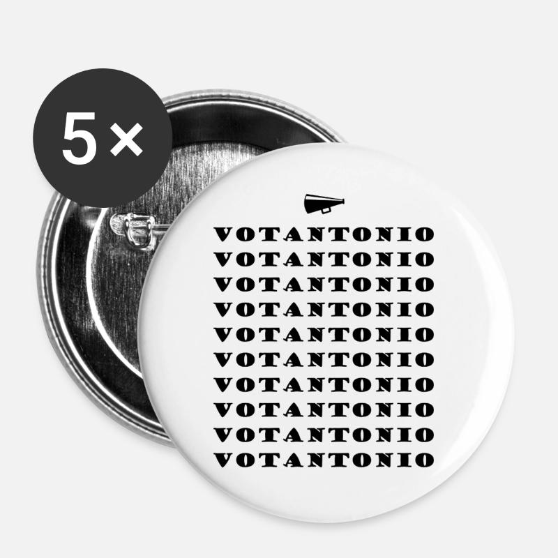 Totò Docet - Buttons large 2.2''/56 mm (5-pack) - white