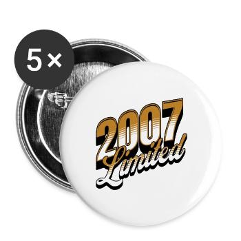2007 Limitierte Auflage 18. Geburtstag - Buttons groß 56 mm (5er Pack) - Weiß - Vorne