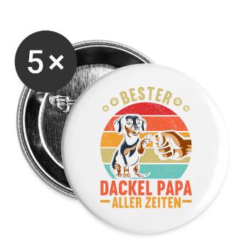 Dachshund Dad Dachshund Design Men Father's Day - Buttons large 2.2''/56 mm (5-pack) - white - Front