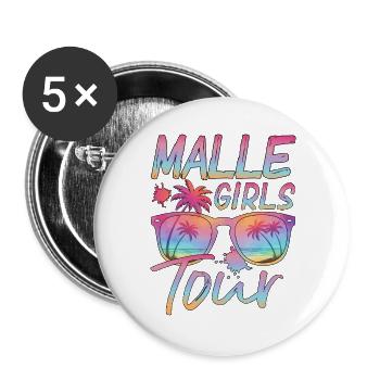 Malle Girls Tour - Buttons groß 56 mm (5er Pack) - Weiß - Vorne