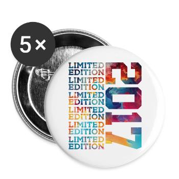 ÉDITION LIMITÉE 2017 9 ANS 9E ANNIVERSAIRE - Lot de 5 grands badges (56 mm) - blanc - Devant