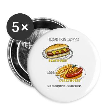I'M EATING TODAY - Buttons large 2.2''/56 mm (5-pack) - white - Front