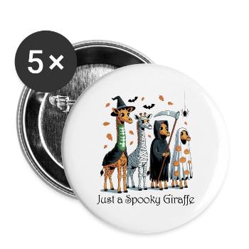 Déguisement d’Halloween Girafes effrayantes - Lot de 5 grands badges (56 mm) - blanc - Devant