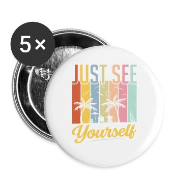 Coucher de soleil inspirant sur l’amour de soi - Lot de 5 grands badges (56 mm) - blanc - Devant