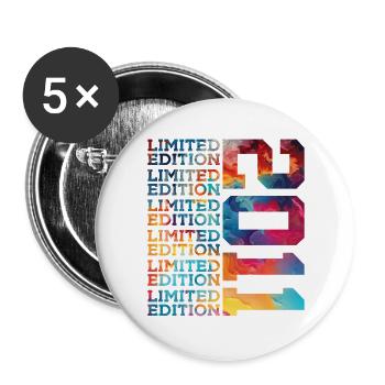 LIMITED EDITION 2011 14 YEARS 14TH BIRTHDAY - Buttons large 2.2''/56 mm (5-pack) - white - Front