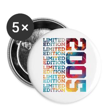 LIMITED EDITION 2005 21 JAHRE 21. GEBURTSTAG - Buttons groß 56 mm (5er Pack) - Weiß - Vorne