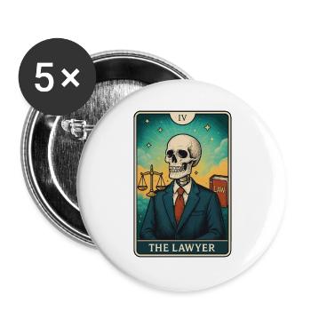 Skull Lawyer Illustration - Buttons large 2.2''/56 mm (5-pack) - white - Front