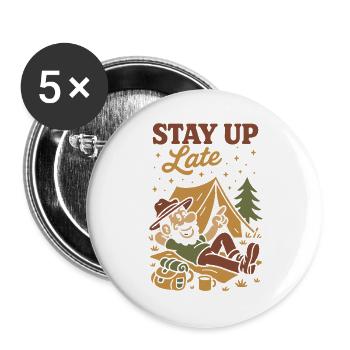 Funny Camping Camper Starry Sky - Buttons large 2.2''/56 mm (5-pack) - white - Front