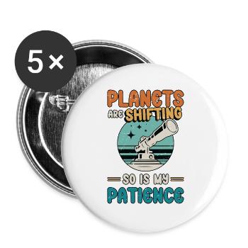 Astrologer Planets Are Shifting So Is Tarot Reader - Buttons groß 56 mm (5er Pack) - Weiß - Vorne
