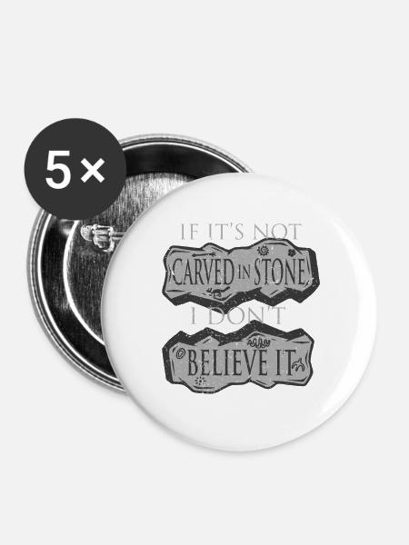 Petroglyphe Petroglyphen Piktogramme - Buttons groß 56 mm (5er Pack) - Weiß