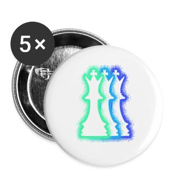 Chess pieces chess players silhouettes chess - Buttons large 2.2''/56 mm (5-pack) - white - Front