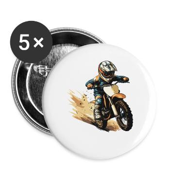 Adrenaline Motocross Hero Print - Buttons large 2.2''/56 mm (5-pack) - white - Front
