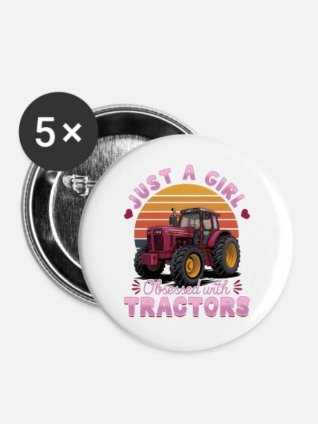 Tractor Kids Farm Lifestyle - Buttons groß 56 mm (5er Pack) - Weiß