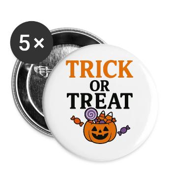 Halloween Theme - Buttons large 2.2''/56 mm (5-pack) - white - Front