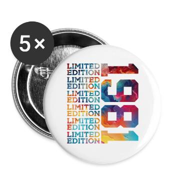 ÉDITION LIMITÉE 1981 45 ANS 45 ANS - Lot de 5 grands badges (56 mm) - blanc - Devant