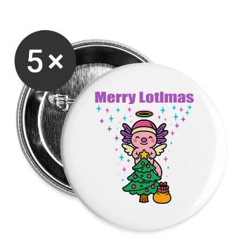 Merry Lotlmas Axolotl Weihnachten - Buttons groß 56 mm (5er Pack) - Weiß - Vorne
