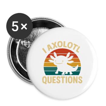 Axolotl - Buttons large 2.2''/56 mm (5-pack) - white - Front