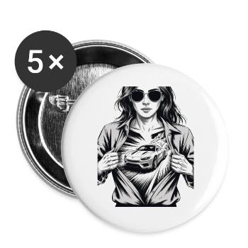 Conception de voiture de course - Lot de 5 grands badges (56 mm) - blanc - Devant